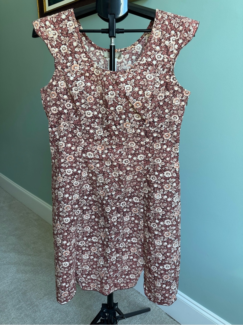 The Territory Ahead Floral Cap Sleeve Cotton Mini Dress Vintage Size 10